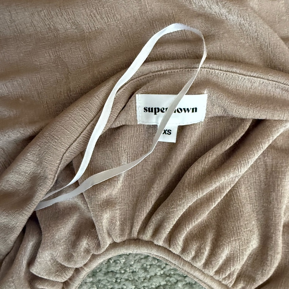 Superdown Beige Gathered Top